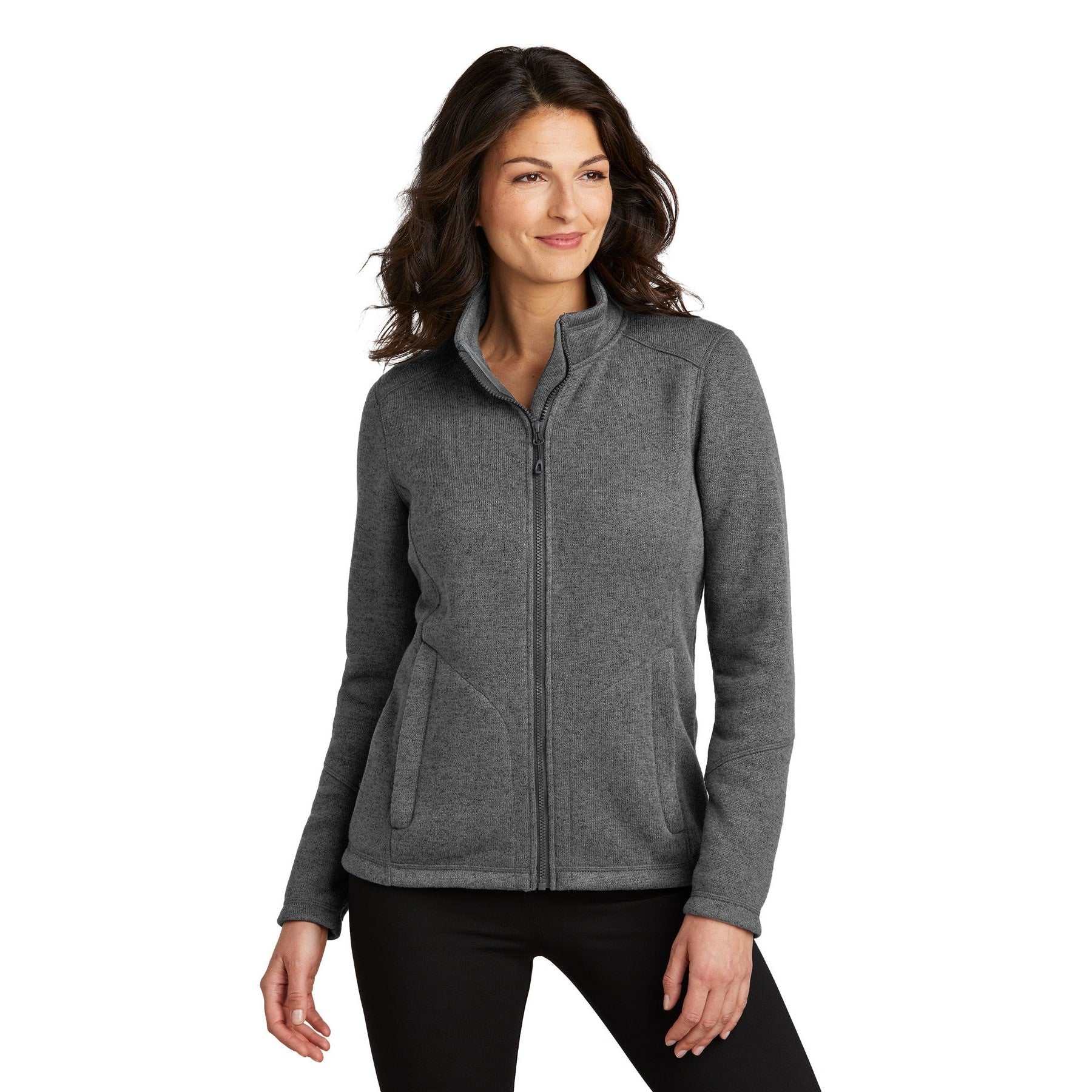 Port Authority-Port Authority® Women's Arc Sweater Fleece Jacket L428-MedTech-3